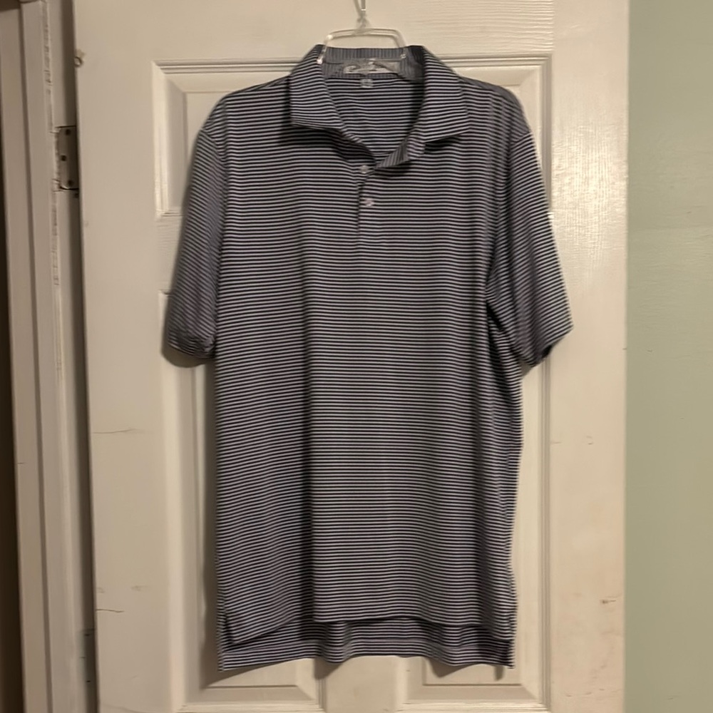 Henry Dean Purple and Gray Polo Shirt with Short Sleeves